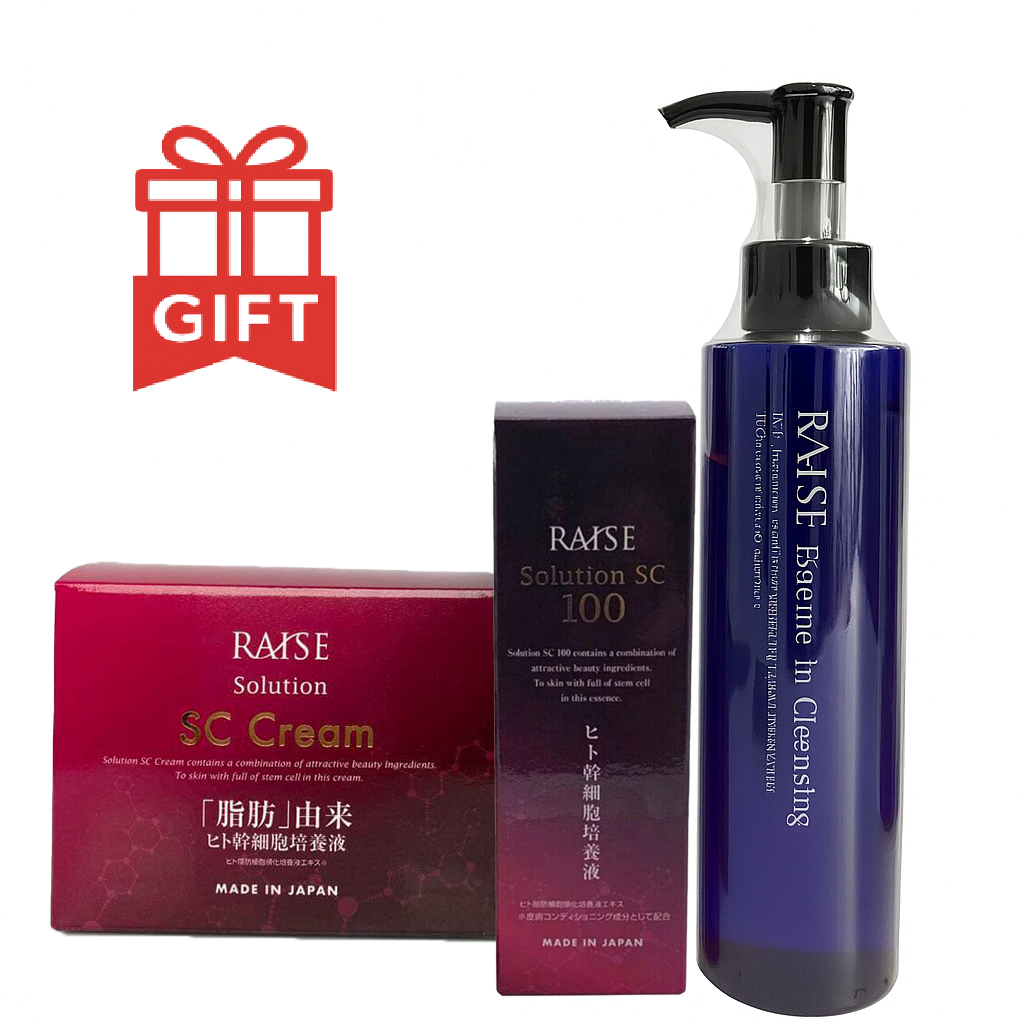 RAISE Solution SC100 Anti-Aging Set — Cream + Serum + FREE Essence in Cleansing